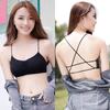 Sexy Cross Beautiful Back Camisole Meninas Gather-envolvido Peito Base Anti-caminhamento Sem aro Removível Peito Pad