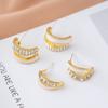 Aretes Geométricos de Diamante con Aguja de Plata 925 con Goteo de Aceite Simple Combinable Moda Distintivos Aretes Diseño de Estilo Frío Aretes para Mujer