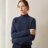 Suéter de Cachemira para Mujer Otoño/Invierno 2026, Engrosado, Tejido con Patrón de Trenzas, Cuello Semi Alto, Diseño Versátil, Tejido de Lana