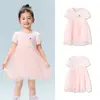 Vestido para niña Balabala vestido infantil 2026 nueva colección de verano dulce vestido de malla bordado con lazo