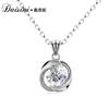 Colar de Prata Esterlina S925 Nicho Simples Pingente de Moissanita de Diamante Solitário Feminino Requintado Pingente Oval Geométrico Corrente para Clavícula