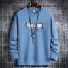 Sudadera con Forro Polar para Hombre, Otoño e Invierno, Estilo Coreano, Corte Holgado, Nueva Casual Moderna de Manga Larga con Cuello Redondo, Ropa Exterior Estilo Ins para Estudiante