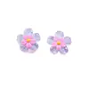 Accesorios de resina de flor transparente de hielo de doble capa de cinco pétalos DIY hechos a mano con agujeros para zapatos funda de teléfono móvil pasador flor de zapato pegatina para taza decoración