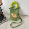 Bolso de Mano de Punto de Nuevo Estilo Color Dopamina Bolso de Almacenamiento Versátil de Nicho Bolso Pequeño de Punto Cruzado