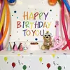 Luzes LED de Letras, Luzes LED de Feliz Aniversário, adereços cerimoniais, arranjo de cena de fila, atmosfera decorativa, enfeites de mesa