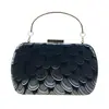 Bolsa de Noite de Couro com Padrão de Pavão PU Feminina Clutch de Couro Quadrada Rígida com Corrente Bolsa Feminina Comércio Exterior Simples