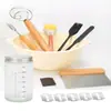Juego de Herramientas para Hornear, Bol de Fermentación, Raspador, Brocha, Espátula con Mango de Madera, Herramientas para Dar Forma al Pan, Juego Completo