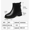 Zíper Lateral Conveniente Botas Simples de Couro Femininas Estilo Joker Estilo Campus Botas Curtas Forradas com Lã Outono e Inverno Couro Macio Bico Redondo Botas da Moda
