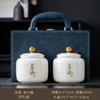 Cerámica Tarro de Té Jade Grasa de Cordero Pequeño Tarro de Almacenamiento de Té Blanco Tarro de Almacenamiento Tarro Sellado de Porcelana Blanca Tarro de Almacenamiento Caja de Regalo