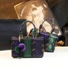 Bolsa Feminina de Couro Genuíno 2023 Tendência Versátil Tote para Mãe Bolsa de Compras Encantadora Bolsa Quadrada de Ombro Único Estilo Retrô