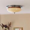 Luminária de Teto para Quarto Antigo Médio Estilo Francês Creme Lâmpada Retro para Quarto Principal Novo Lâmpada de Vidro Tarte de Ovo para Estudo