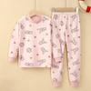 Conjunto de Ropa Interior para Niños Algodón Puro Ropa para el Hogar para Niñas Ropa Cálida de Otoño para Niños y Adolescentes Pantalones de Otoño Ropa Infantil