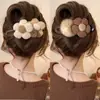Presilhas de cabelo de flor de tricô para mulheres, tamanho grande, adequadas para outono e inverno, presilhas bico de pato, presilhas tubarão, uma alternativa segura para grampos de cabelo comuns, acessórios de cabelo
