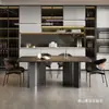 Modelo 2026, mesa de comedor con base de losa de soporte completo, lujo ligero estilo italiano, diseño moderno minimalista, adecuada para apartamentos pequeños