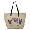 Bolso de Hombro y Axila Grande con Estampado de Letras, Moderno y Elegante para Mujer, Nuevo Modelo 2026, Bolso Tote Versátil Artístico para Viaje y Estudio