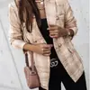2026 Otoño/Invierno Nuevo Estilo Europeo y Americano Ropa de Mujer Transfronteriza Más Vendida Chaqueta Corta con Estampado de Doble Botonadura de Manga Larga