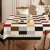 Estilo Novo 2025 Toalha de Mesa Impermeável, à Prova de Óleo, Resistente ao Calor, Sem Lavagem, Toalha de Mesa Estilo Retro Americano, Protetor de Mesa, Sensação de Luxo Leve e Alto Padrão