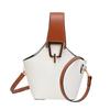 Bolso de Diseño Nicho Nuevo para Mujer, Casual, Simple, Color Contrastante, Bolso de Cubo de Hombro, Bolso de Mano con Textura Moderna y a la Moda