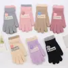 Guantes de Invierno de Cinco Dedos con Pantalla Táctil 2026, Lindos, Tejidos, Forrados de Felpa, Cálidos, de Dedos Divididos, para Ciclismo, Guantes a Prueba de Frío para Mujer