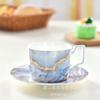 Taza de Café Taza de Agua Serie Oceánica Cerámica Regalo Festivo Porcelana Blanca Fabricante Venta al por Mayor Logo Publicitario Taza y Platillo de Porcelana de Hueso