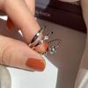 Anillo Combinado de Plata Esterlina s925 Flor Lazo Amor para Mujer ins Moderno Viento Frío Nicho Dedo Índice Anillo de Lujo Ligero