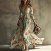 Vestido de Mujer con Estampado Festivo de 7/4 de Manga Estilo Nuevo Popular para Estación Independiente de Amazon Transfronteriza Europea y Americana Shein 2025