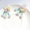 Pendientes de diseño original campanillas de viento soñadoras pendientes de botón de flor pendientes de flor de camelia clip para oreja de aguja de plata sin perforación moda