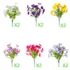 Flores Artificiales para Exteriores Plantas Falsas Decoración para Exteriores Eucalipto de Seda Petunia Flores de Imitación Maceta para Exteriores Mixto
