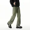 Calça de Caminhada Outdoor Soft Shell Niaojia Masculina Outono Pregueada Leve Ligeiramente Flareada Cimitarra Reta Calças Casuais Pretas