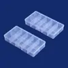 Caja de Almacenamiento de Plástico Transparente de 10 Compartimentos Caja de Empaque para Componentes Digitales Joyería con Cuentas Objetos Pequeños Pendientes Caja Clasificadora de Agujas de Acero