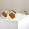 Gafas de Sol Metálicas Cuadradas Retro Europeas y Americanas Gafas de Sol para Fotografía Callejera Arco del Triunfo Gafas de Sol para Rostro Cuadrado Gafas de Sol Hip-Hop Venta al por Mayor