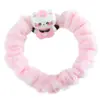 Cuerda para el pelo de gatito rosa linda de dibujos animados Banda de goma de terciopelo Diadema de alta elasticidad Accesorios para el cabello para niños Lazo para el pelo de intestino delgado