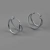 Aretes de círculo de doble capa temperamento europeo y americano red roja personalidad círculo textura giro giro hebilla de oreja suministro de joyería