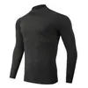 Amazon Venta Caliente Transfronteriza Ajuste Delgado Manga Larga Rayas Fitness Entrenamiento Versátil Hombres Secado Rápido Ropa Estilo Otoño/Invierno