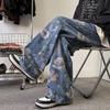 Jeans Graffiti para Hombre Primavera 2025 Street Hip-Hop Sueltos Pierna Recta Pantalones de Diseño High Street Pantalones Cool