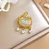 Colgante Nuevo Estilo Chino Cerradura Auspiciosa de Longevidad Accesorios para Joyería DIY Estilo Ins Simple Versátil Accesorios de Collar Suaves para Mujeres