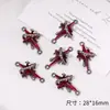 Serie Roja y Negra Guirnalda de Mariposa Rosa Colgante de Aleación Pulsera DIY Hecha a Mano Collar Colgante de Pulsera Accesorios de Joyería