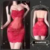 Qingshe Lingerie Sexy Puro Desejo Tentação Lingerie Provocante Alça de Renda Camisola Roupas Divertidas para Jovens Mulheres