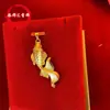 Salada traje koi moda feminina cobre banhado a ouro peixe grande begônia peixinho dourado colar carpa pingente joias atacado