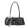 Nova Bolsa de Ombro Estilo Ballet com Laço, Bolsa Baguette de Ombro com Estampa Dopamina, Bolsa de Ombro Elegante e Luxuosa