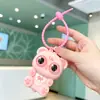 Peluche Panda Pop-Up Juguete para Aliviar el Estrés Llavero Squishy Dibujo Animado Ojos Grandes Lindo Colgante de Silicona Adorno Colgante de Resorte Colorido