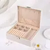 Caixa de Armazenamento de Joias Integrada em Couro PU de Grande Capacidade Caixa de Joias para Brincos Brincos Caixa de Armazenamento de Colares Caixa de Pulseiras com Fechadura
