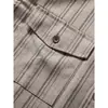 Camisa de manga larga para hombre, nuevo estilo de otoño, camisa holgada a rayas retro japonesa, top de trabajo casual moderno, chaqueta ligera