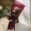 Día de San Valentín y Día de la Madre Ramo Artificial de 3 Rosas con Caja de Regalo, Ramo de Regalo, Ramo de Jabón de Claveles