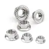 Atacado do Fabricante Coleção de Porcas com Flange Aço Inoxidável 304 Parafuso Hexagonal Anti-Rosca Tampa Fina Porca Acolchoada Antiderrapante