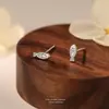 Brincos de peixe pequenos em prata pura S999 para mulheres, luxo leve, alta qualidade, design simples com zircônia, versáteis, fofos e compactos ear cuffs