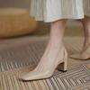 Zapatos de Moda Nuevos para Mujer 2026 Primavera/Verano, Zapatos de Tacón Grueso para Mujer, Punta Cuadrada Hueca, Tacones Altos Estilo Hada Retro Venta al por Mayor
