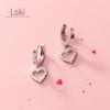 Nalan s925 Tremella Fivela Feminina Estilo Coreano Pequeno Fresco Micro Inlay Hollow Love Temperament Curto Orelha Jóias G1303