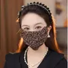 Nueva Máscara de Viento a Prueba de Polvo Protectora Solar Transpirable Estampado de Leopardo Estilo Coreano 3D Esquina del Ojo Ampliada Moda Máscara Facial Otoño e Invierno