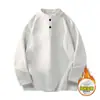 Sudadera Americana con Cuello Henley Otoño e Invierno 2025 Camisa Polo de Alta Gama para Hombre Camiseta de Manga Larga con Camiseta Interior para Mujer